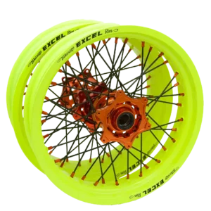 Excel Supermoto Felgen 17x3,5 & 17x5 Zoll Neon Gelb/Orange