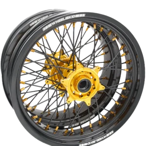 WheelieKidz Supermoto Felgen 17×3,5 & 17×5 Zoll Schwarz/Gold