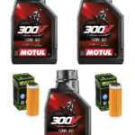 3x MOTUL 300V Factory Line Off Road Racing 1L Motorenöl - 10W50 + 2x KTM & Husqvarna Ölfilter 2016-25
