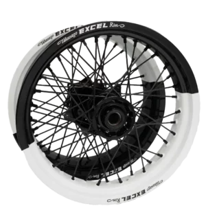 Excel Supermoto Felgen 17x3,5 & 17x5 Zoll 50/50 Schwarz/Weiß