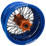 WheelieKidz Supermoto Felgen 17×3,5 & 17×5 Zoll Blau/Orange