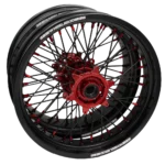 WheelieKidz Supermoto Felgen 17×3,5 & 17×5 Zoll Schwarz/Rot