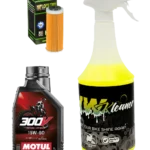 Season Start Paket - MOTUL 300V Factory Line  1L Motorenöl - 15W60 + KTM & Co. Ölfilter 2016-26 + 1 Liter Reiniger