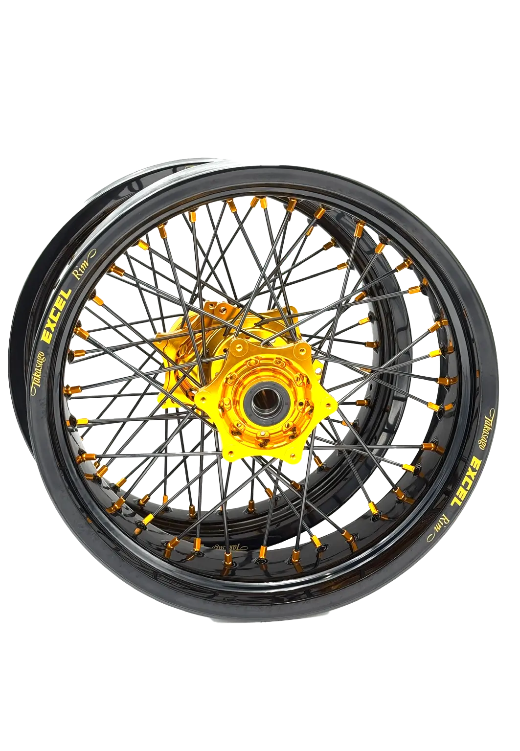 Excel Supermoto Felgen 17x3,5 & 17x5 Zoll Schwarz/Gold